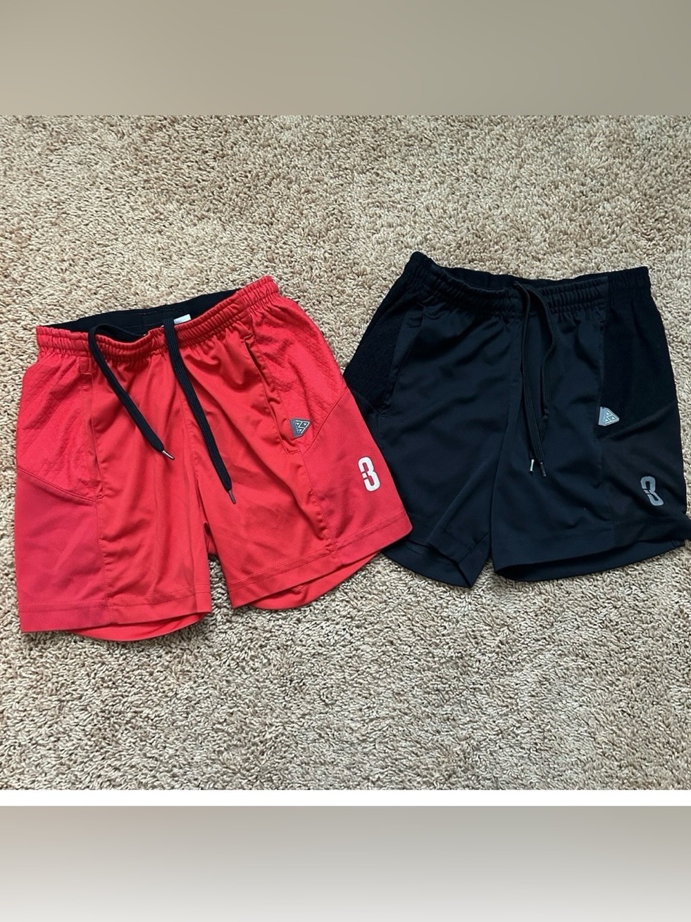 Point 3 DRYV Baller Basketball Shorts SHORTIES Black & Red Boys L Active Sport